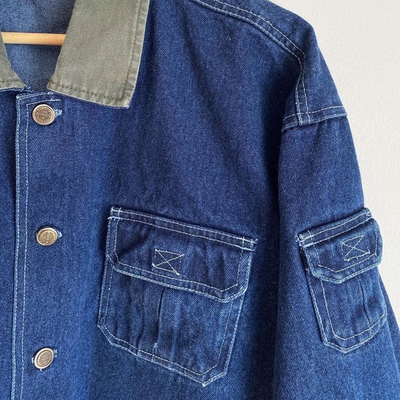 Vintage Barn Jacket Higher State Denim Adventure Jacket 90s Retro - Picture 4 of 8